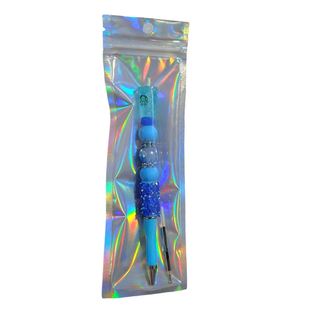 Starbucks Beaded Ballpoint Twist Pen Focal Bead Blue